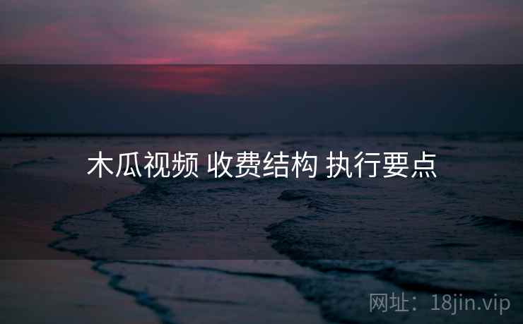 木瓜视频 收费结构 执行要点