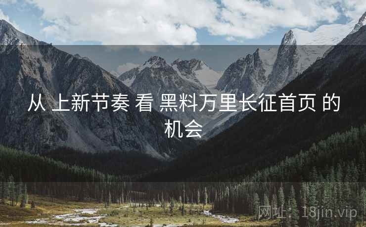 从 上新节奏 看 黑料万里长征首页 的机会