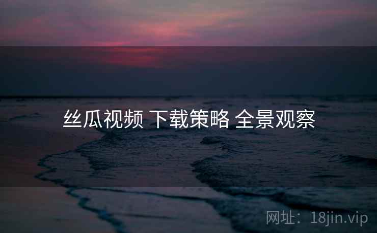丝瓜视频 下载策略 全景观察