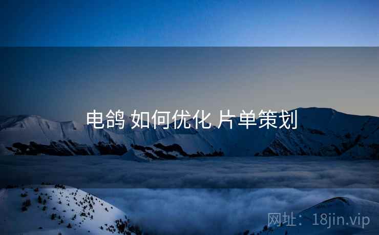电鸽 如何优化 片单策划