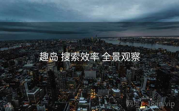 趣岛 搜索效率 全景观察