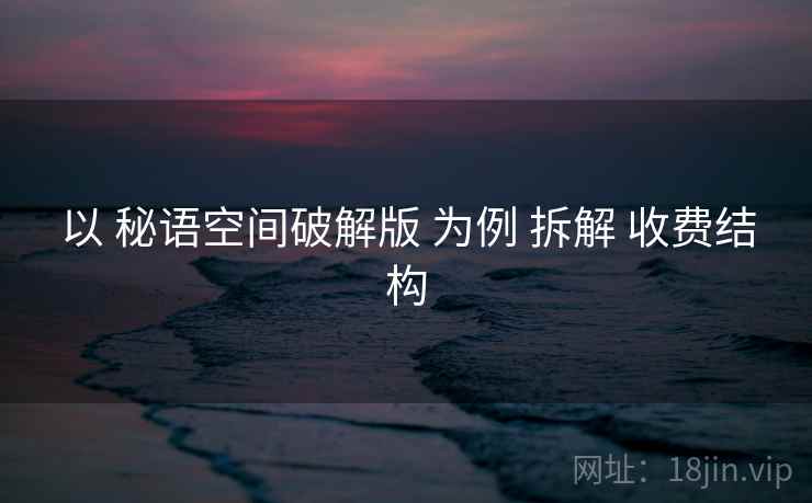 以 秘语空间破解版 为例 拆解 收费结构