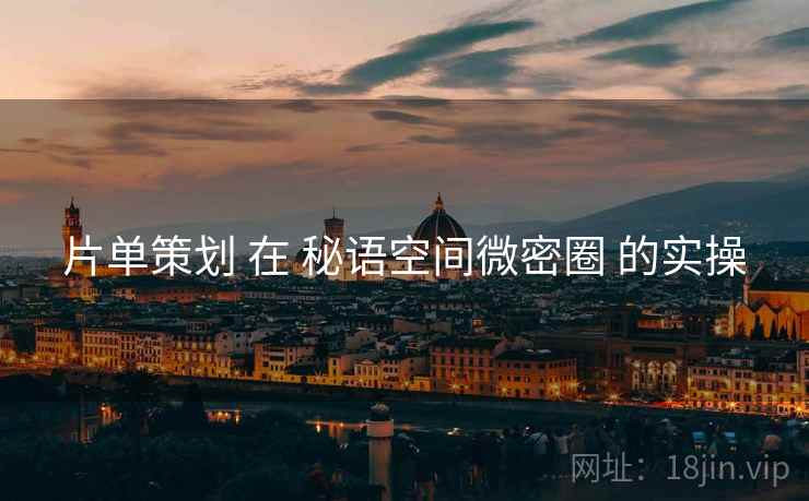 片单策划 在 秘语空间微密圈 的实操