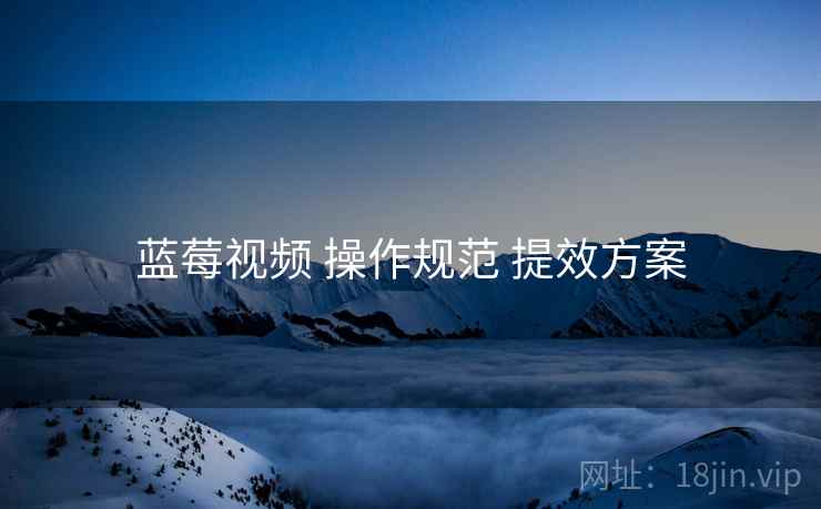 蓝莓视频 操作规范 提效方案