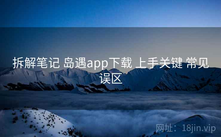 拆解笔记 岛遇app下载 上手关键 常见误区