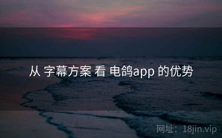 从 字幕方案 看 电鸽app 的优势